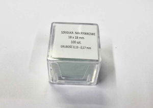 Szkiełka nakrywkowe 18 x 18 mm - PROFILAB - opakowanie 100 szt.
